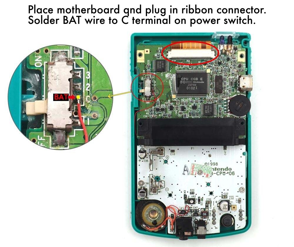 Game Boy Color AMOLED OLED Touch Screen Upgrade Kit + Trimmed Shell Gameboy GBC