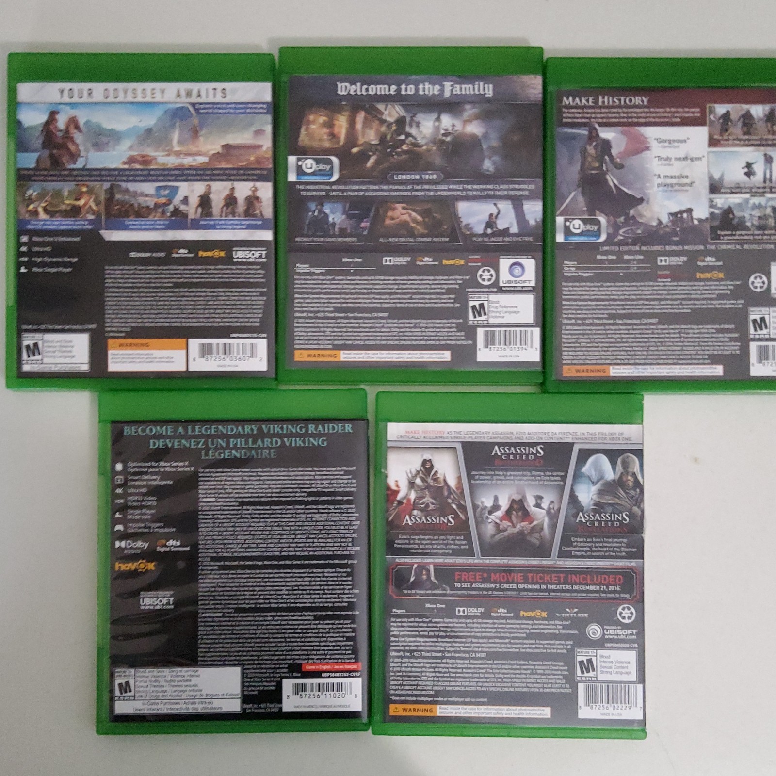 Assassin’s Creed Xbox One/SERIES Bundle Odyssey Unity Ezio Valhalla Syndicate