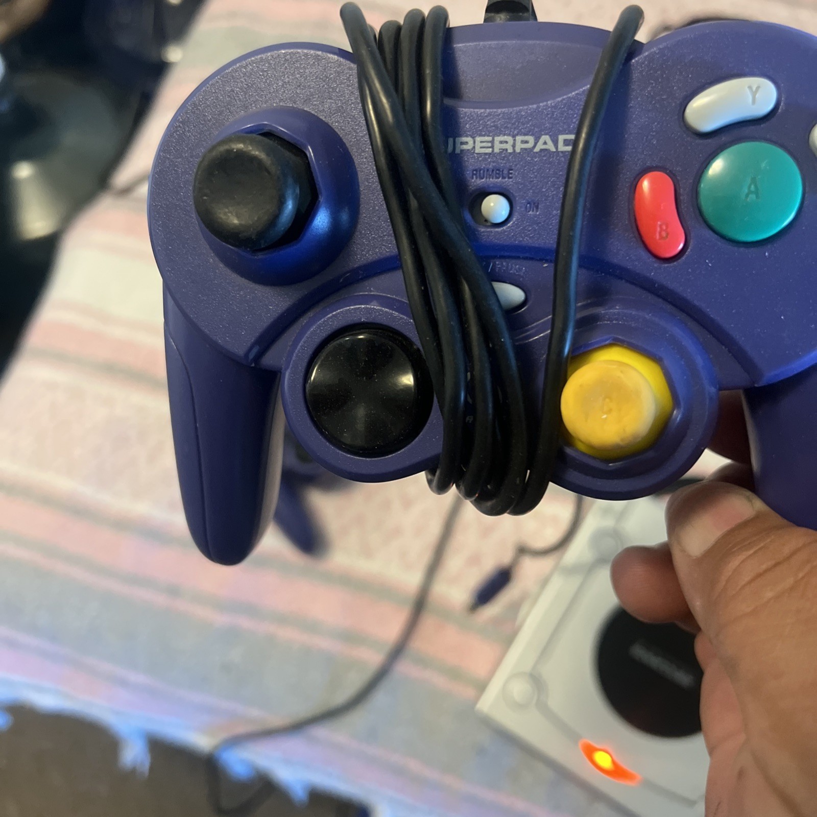 Gamecube Silver Console w/ 2 Controllers, Memory Card & Gameboy Advance Adapter