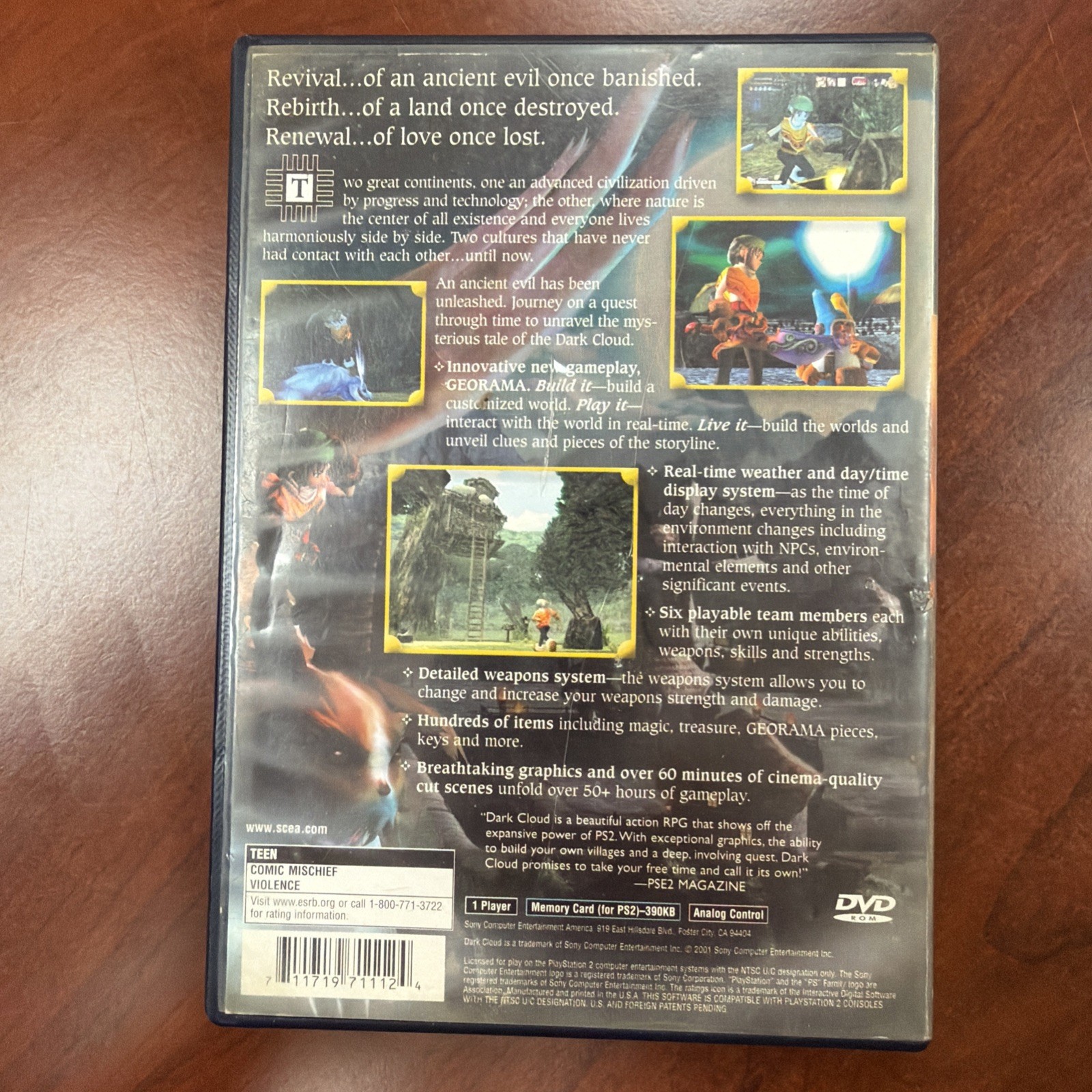 Sony Dark Cloud Role Playing Action Adventure PlayStation 2