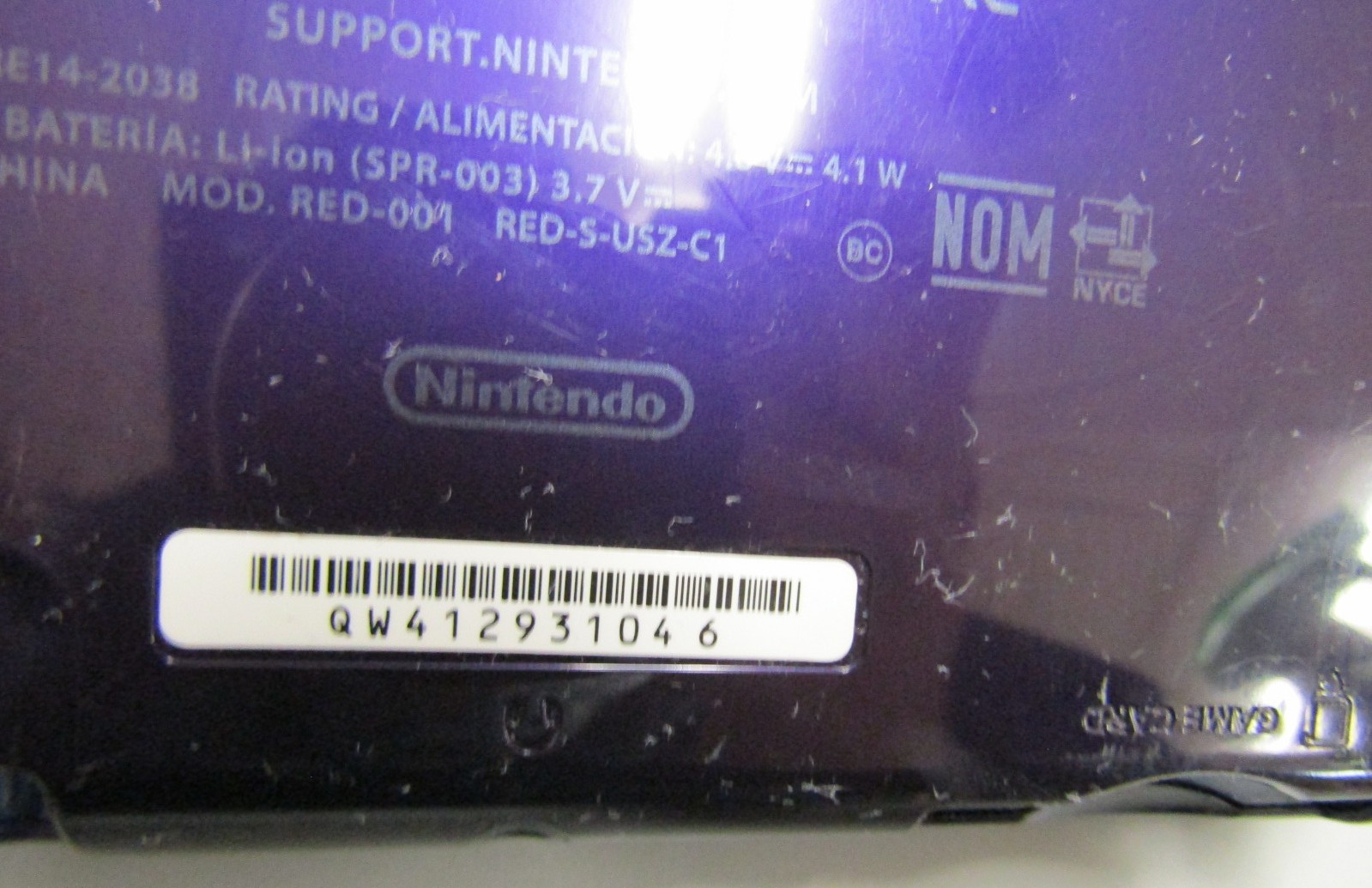 Nintendo 3DS XL Galaxy Purple Handheld Console RED-001 + charger ~ Tested Works