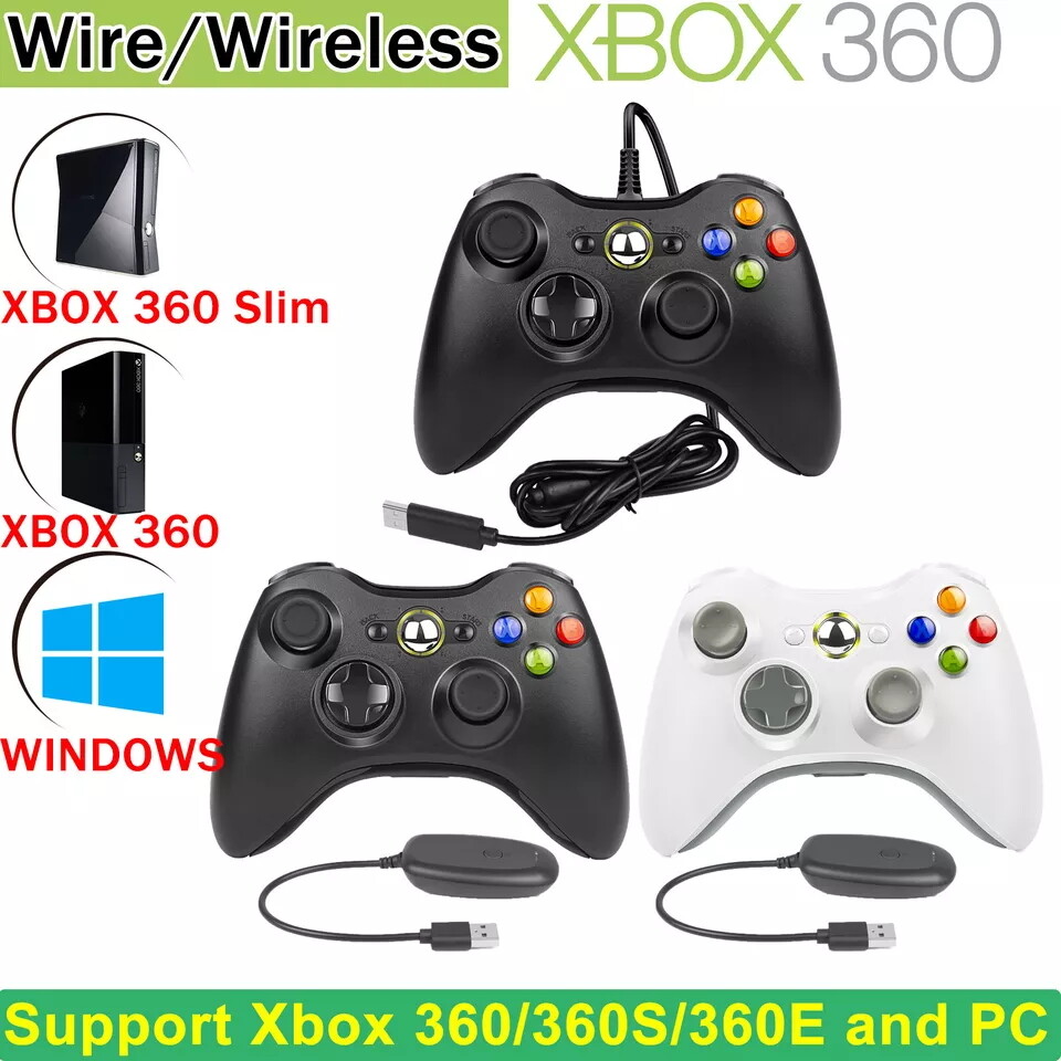 Wireless Controller For Microsoft Xbox 360/ 360Slim/ 360E for Windows 11/10/8/7