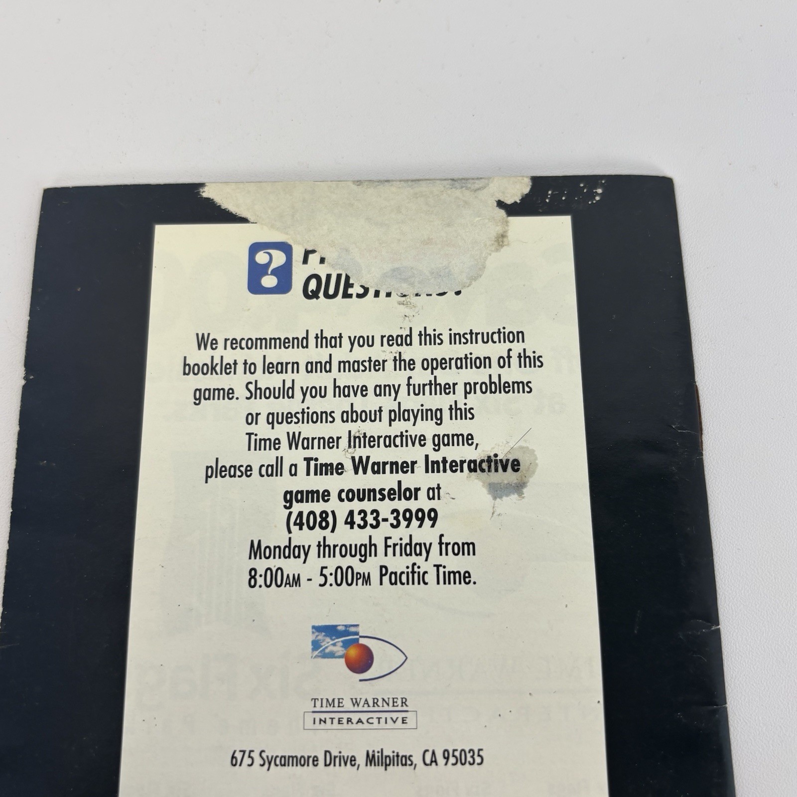Primal Rage Super Nintendo SNES Instruction Manual Booklet ONLY