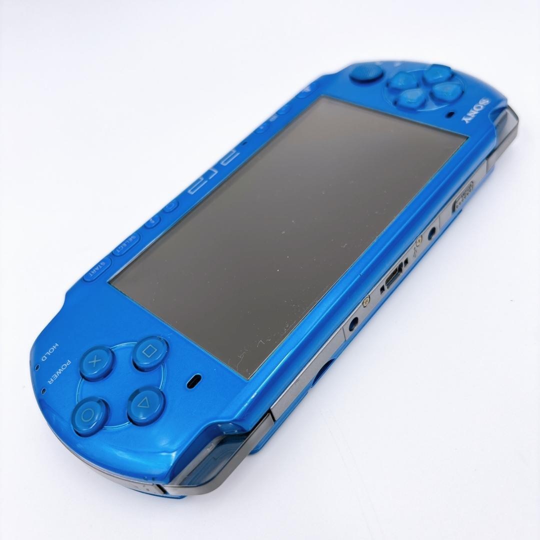Excellent Sony PSP-3000 Vibrant Blue Console w/ Charger and Case