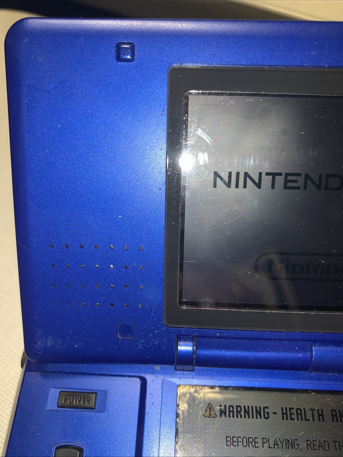 Original Nintendo DS Console Electric Blue Fat NTR-001 Tested Working No Charger