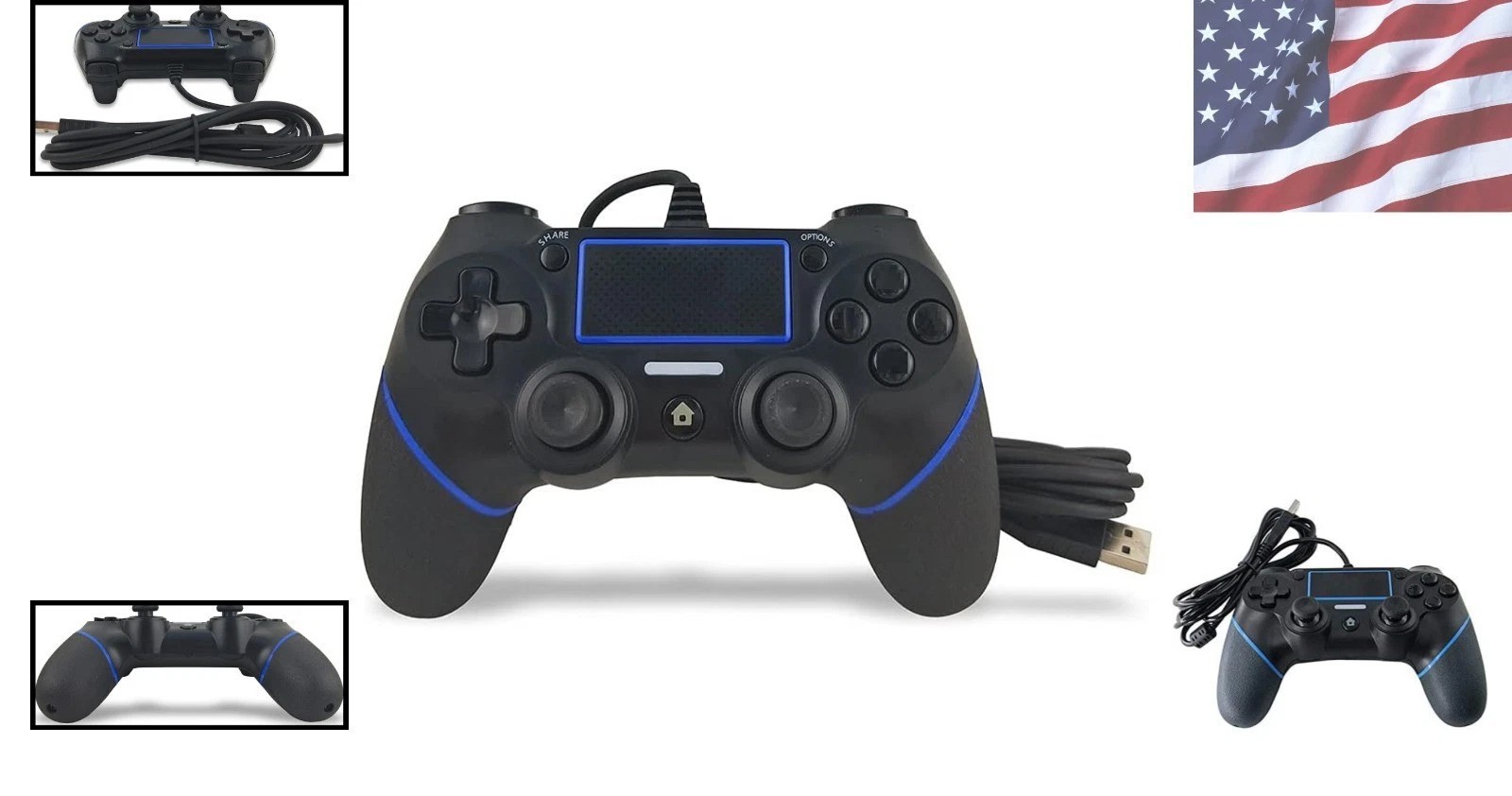 USB Wired PS4 Controller – Ergonomic Design with Enhanced Control Features