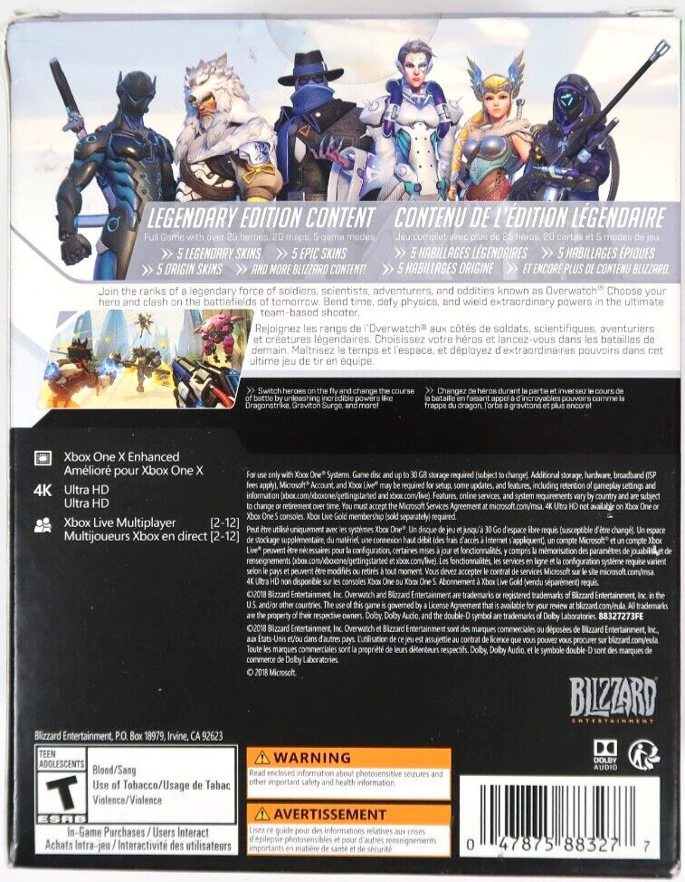 Overwatch Legendary Edition Bundle Carbon Fiber Genji Figure Xbox One Brand New