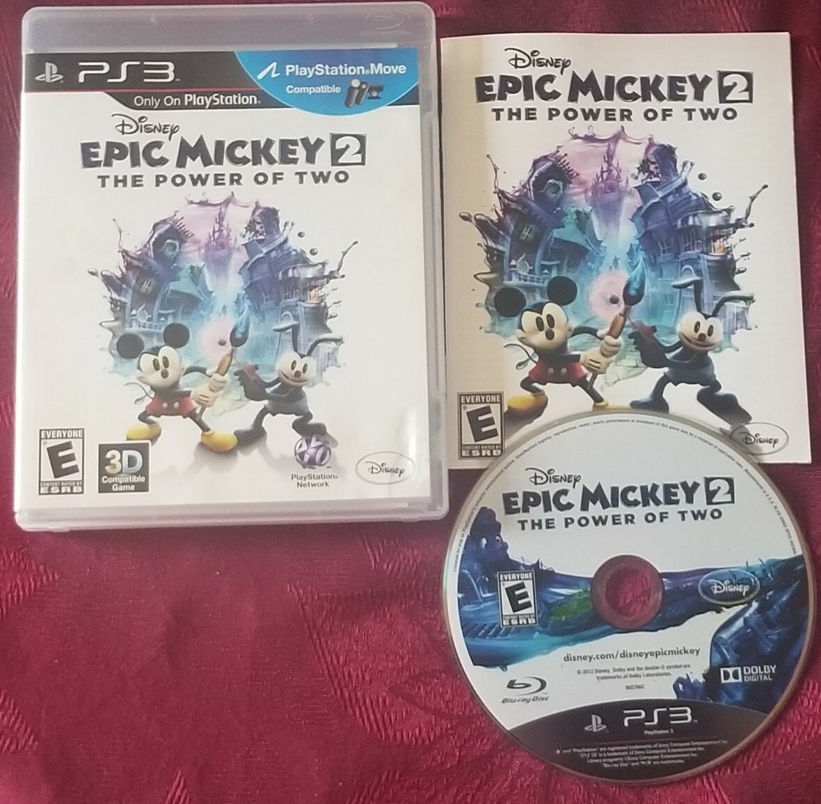 Disney Epic Mickey The Power of Two PlayStation 3 PS3 USED Complete Very Good