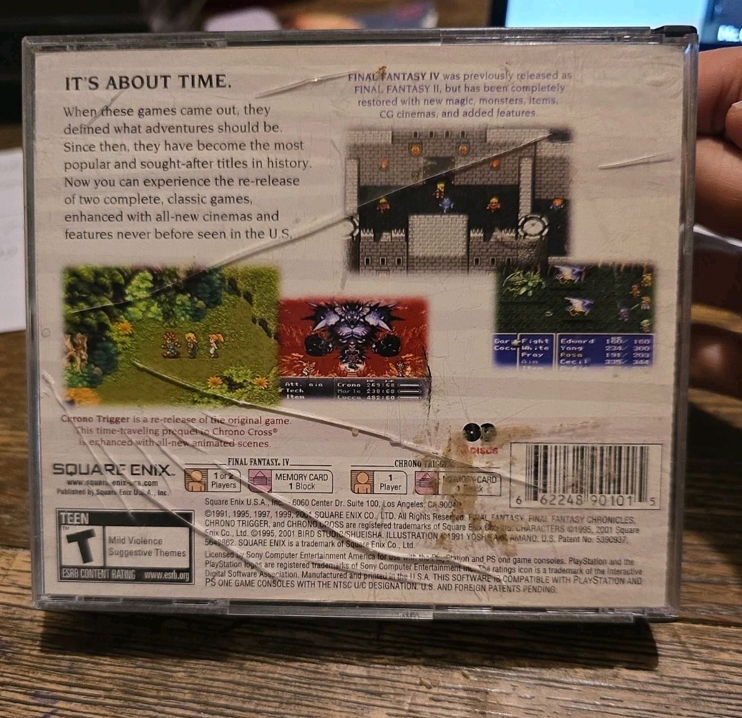 Final Fantasy Chronicles Final Fantasy IV & Chrono Trigger FFIV DISC NOT WORKING