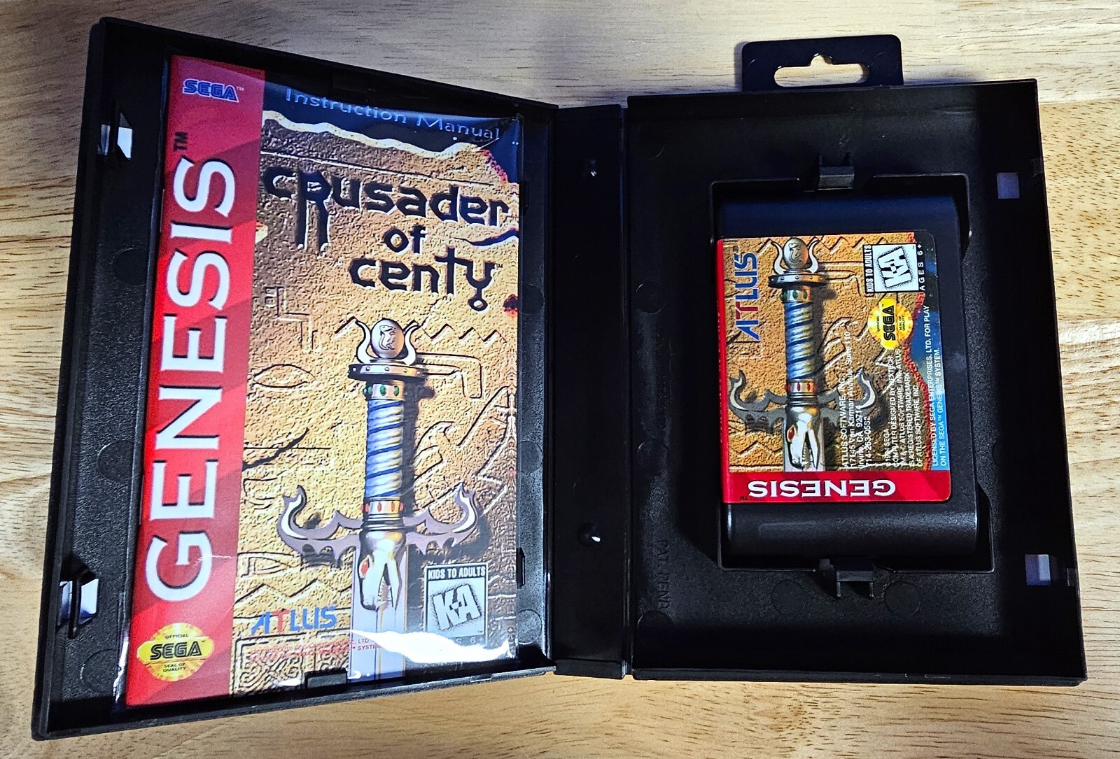 Crusader of Centy – 16 Bit Game Cartridge, Manual, and Case