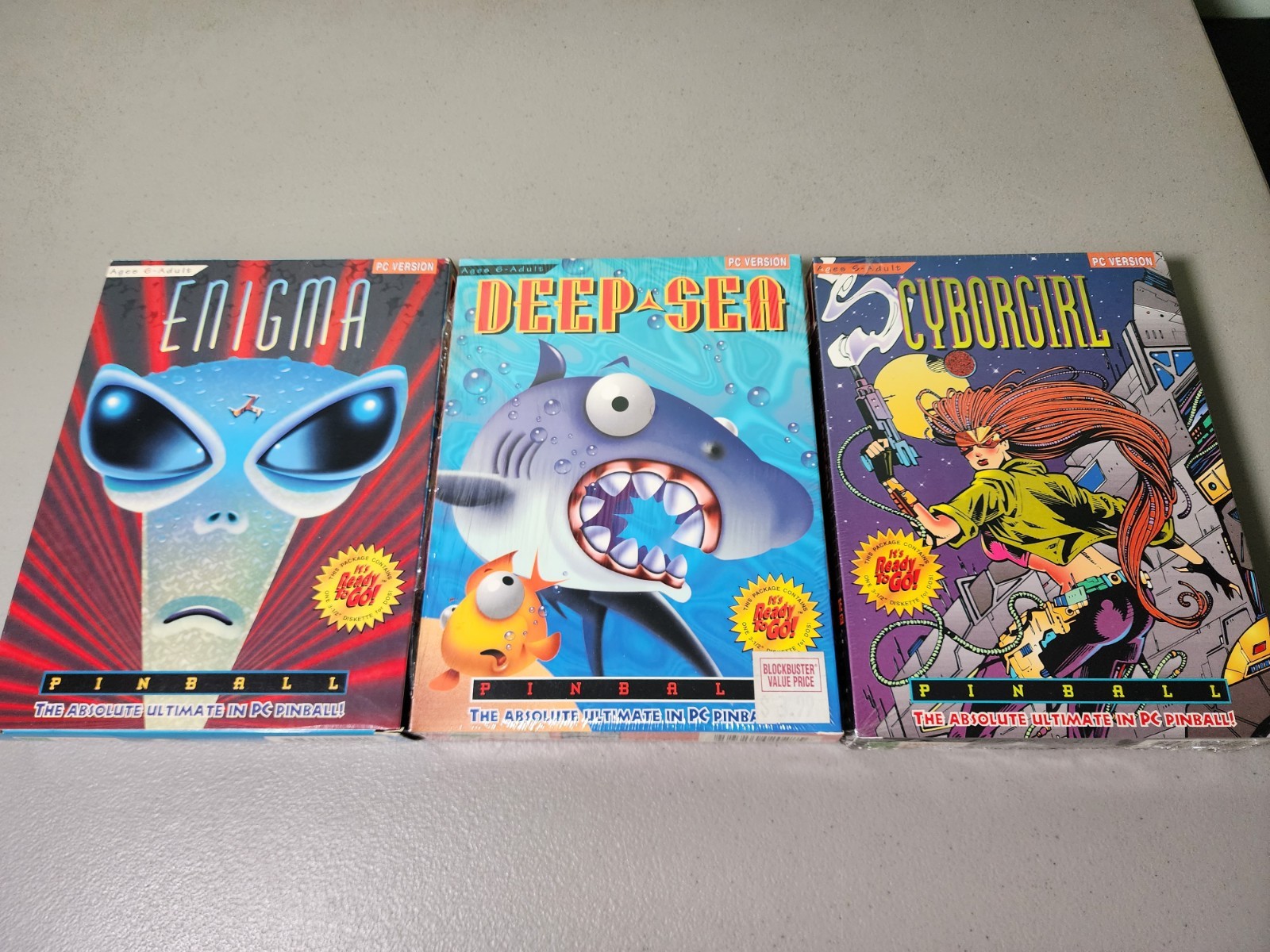 Pinball B&N Software PC Big Box Lot of 3 – Enigma, Deep Sea, Cyborgirl