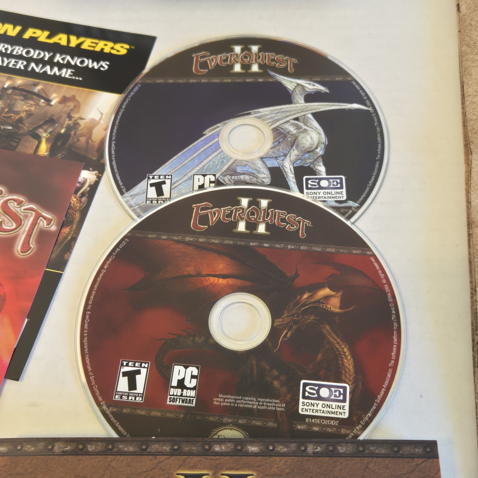 EverQuest 2 II w/Map PC Gaming DVD-ROM 2004 Sony SOE CIB **100% COMPLETE**