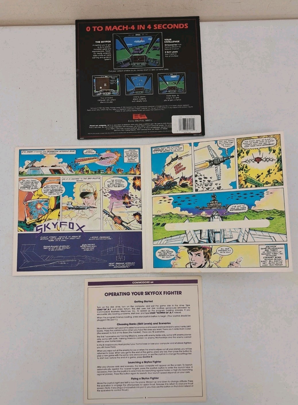 NO DISK-Vintage Skyfox Game Sleeves for Amiga and Commodore Game