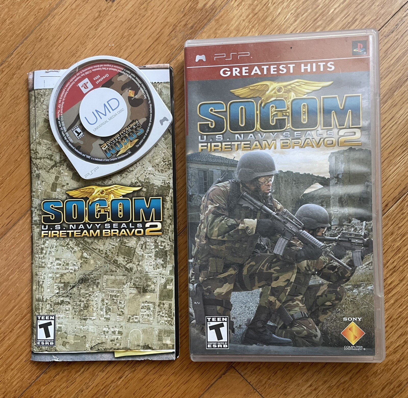 SOCOM: U.S. Navy SEALs Fireteam Bravo 2 Greatest Hits Sony PSP Complete in Box