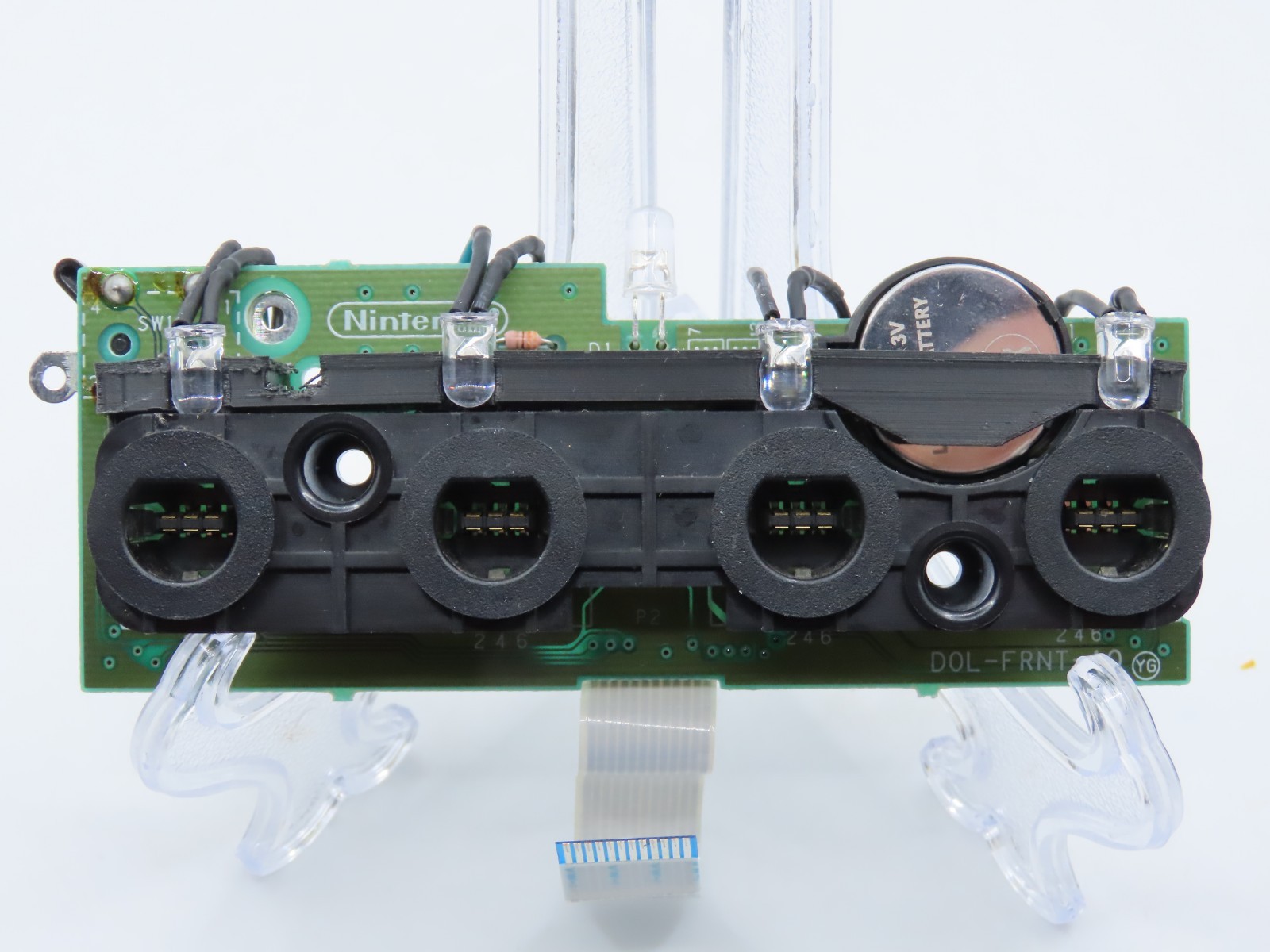 Nintendo GameCube LED light and battery holder installation kit
