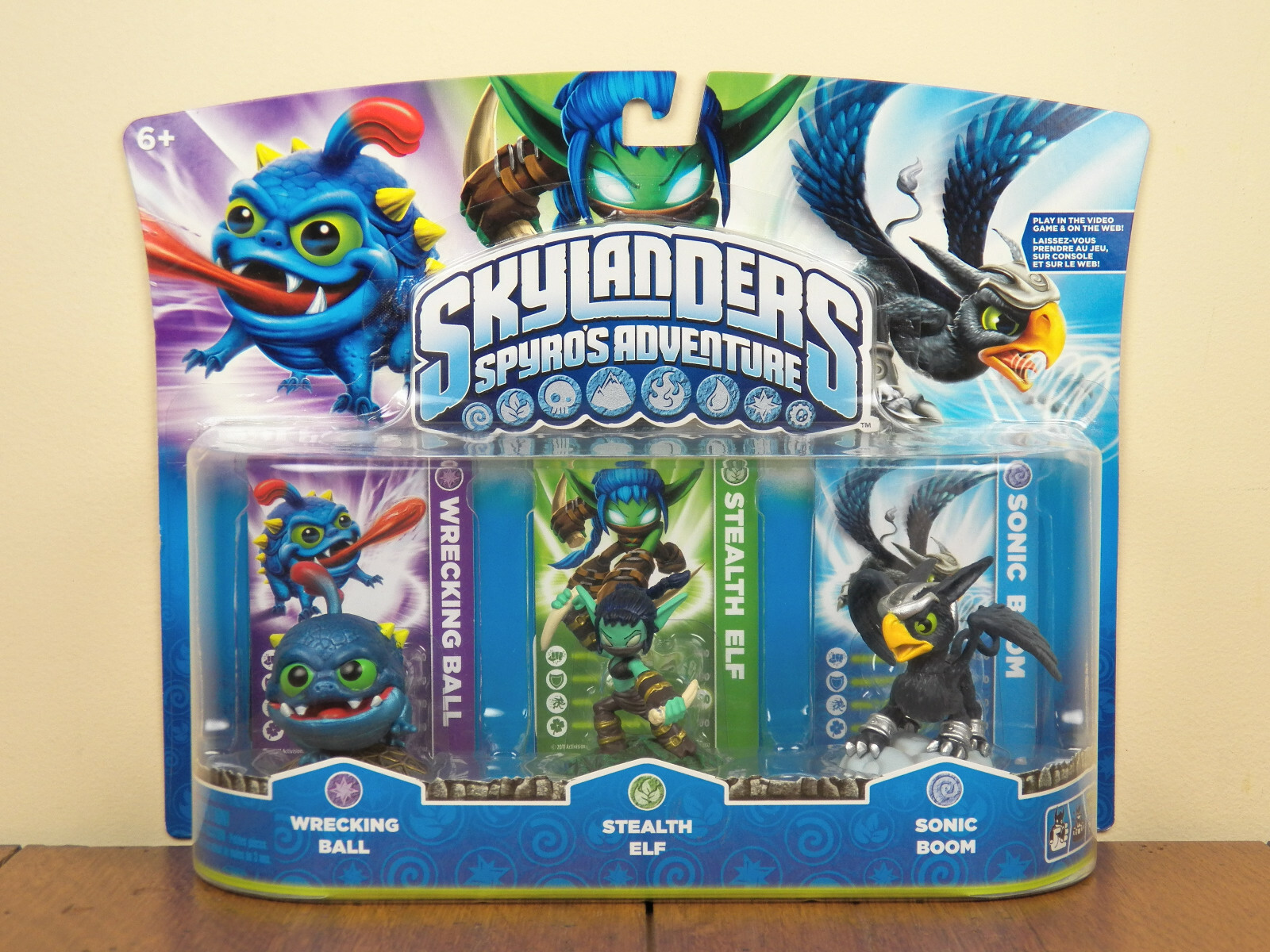 Skylanders 3-Pack Wrecking Ball, Stealth Elf, Sonic Boom Figures -Spyros-**NEW**
