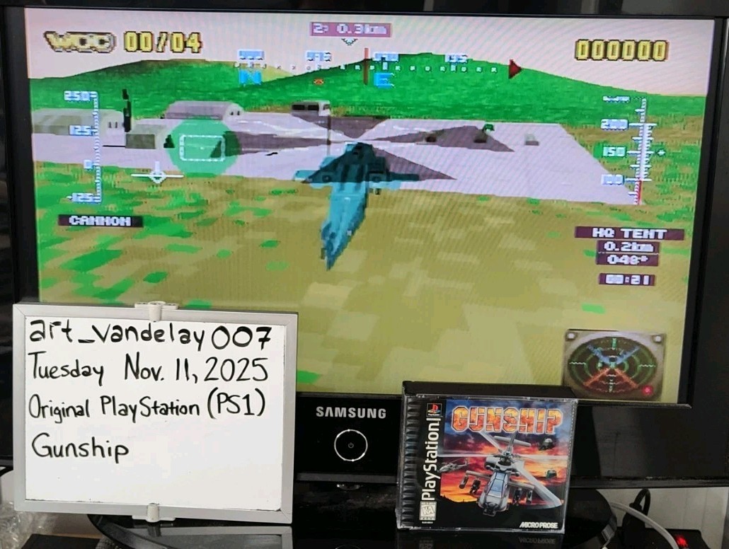 Gunship (PS1, 1996) *CIB w/ Reg Card + Case Protector* NM* Black Label* Tested!