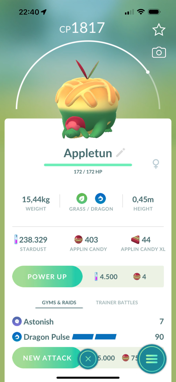 Pokémon Go | Applin x10, Flapple x2, Appletun x2 | Mini P T C 100K Stardust