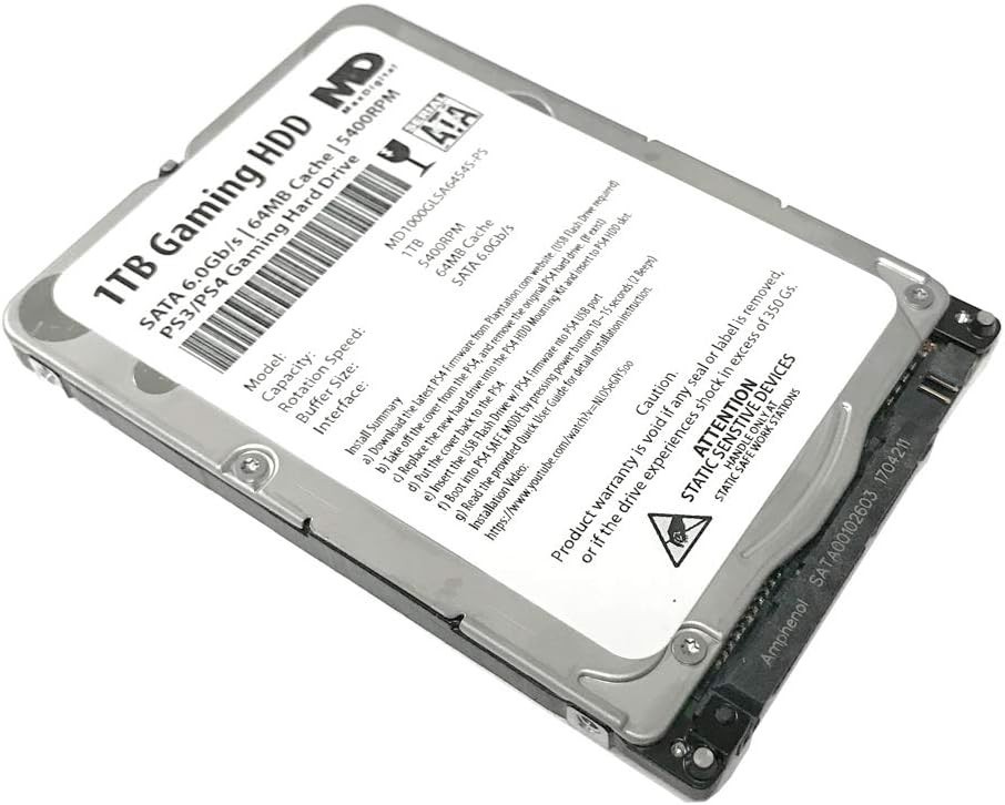 1TB 2.5inch 7MM Gaming Hard Drive for PS3/PS4 – 64MB Cache