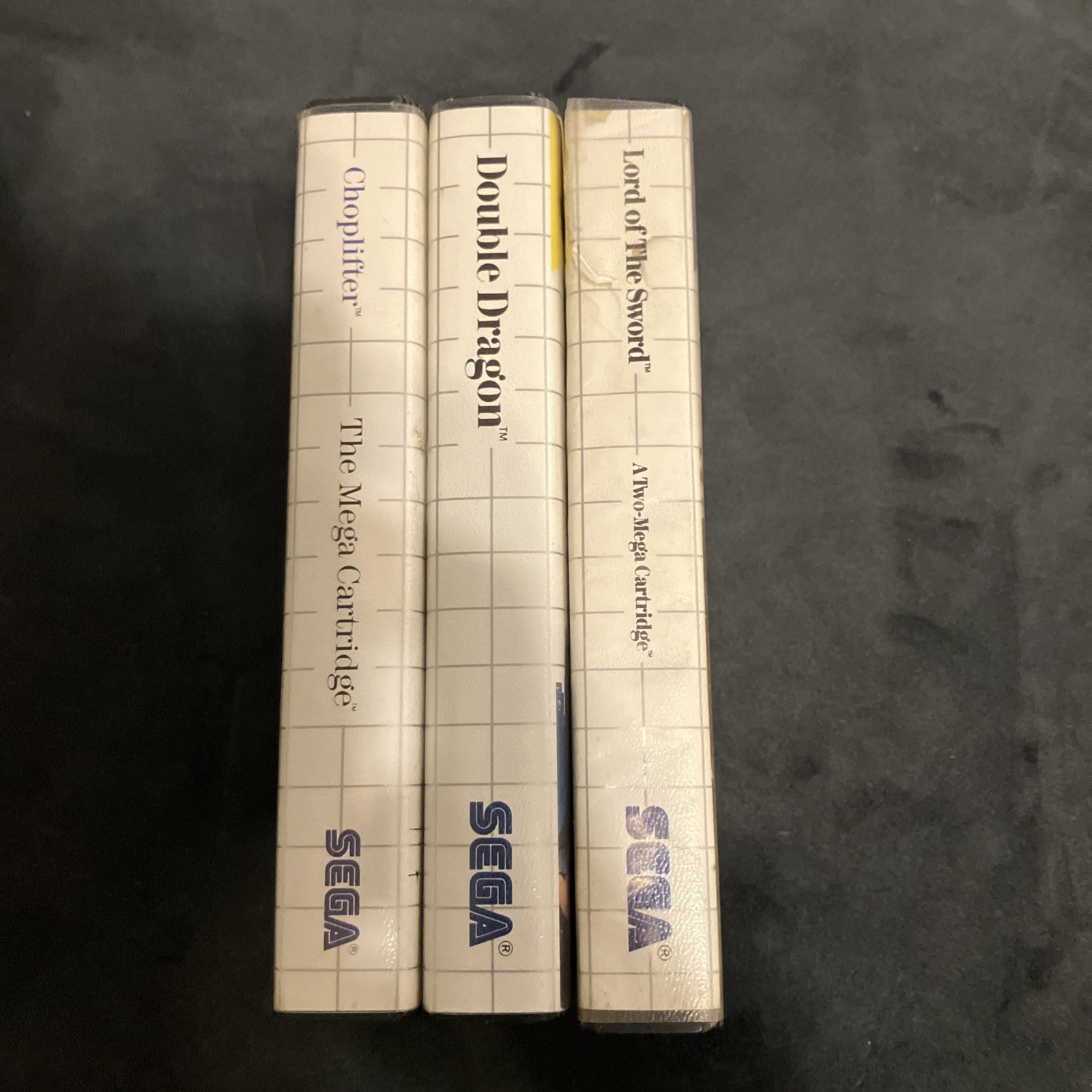 Sega Master System – Double Dragon, Choplifter, & Lord of the Sword – w/cases