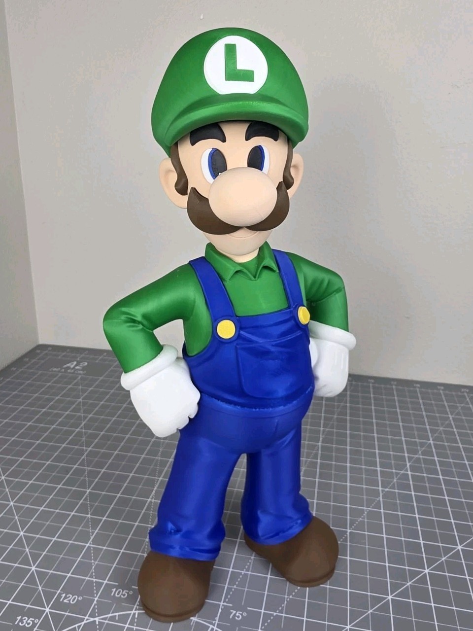 Luigi – Super Mario Bros Figure Free Standing 14.5″ in Nintendo 64 Display