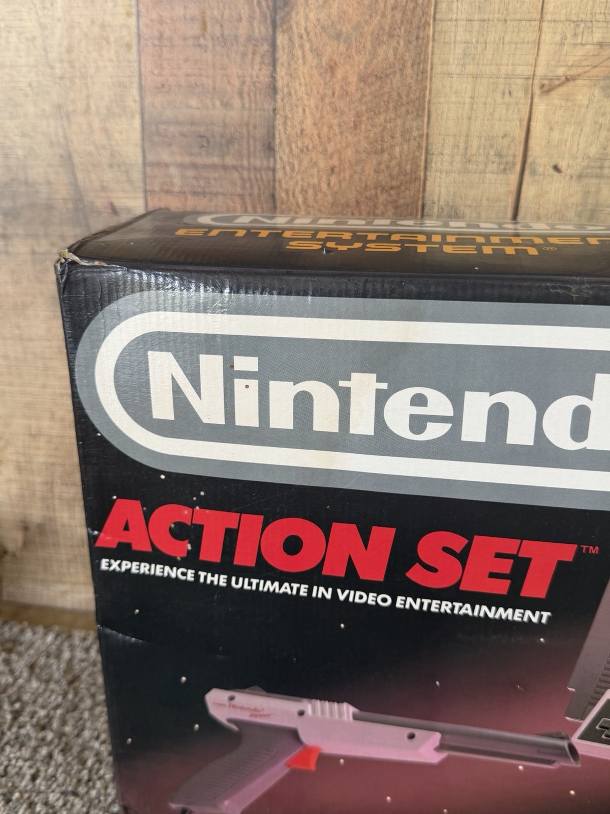 VINTAGE NINTENDO ACTION SET CONSOLE WITH BOX GAME CONTROLLERS INCOMPLETE