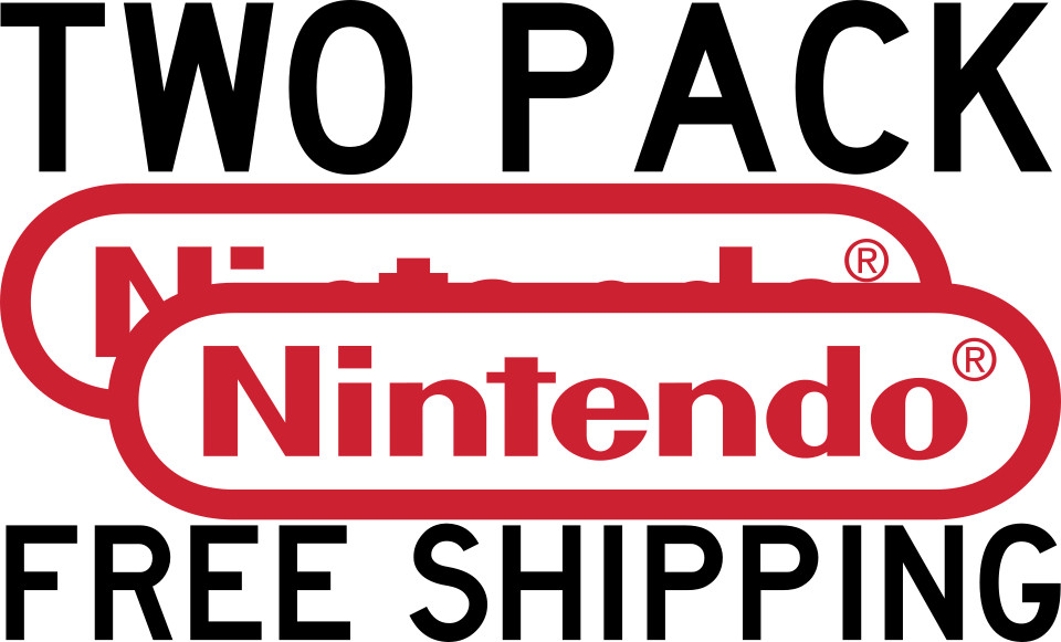 TWO PACK NINTENDO NES LOGO DECAL VINYL STICKER CONSOLE RETRO FREE SHIPPING