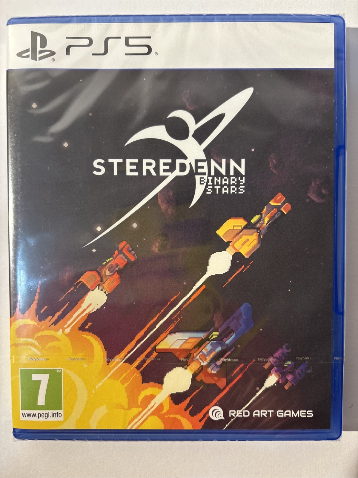 BRAND NEW STEREDENN BINARY STARS RED ART GAMES PS4 PEGI 7 USA SELLER SHOOT EM UP