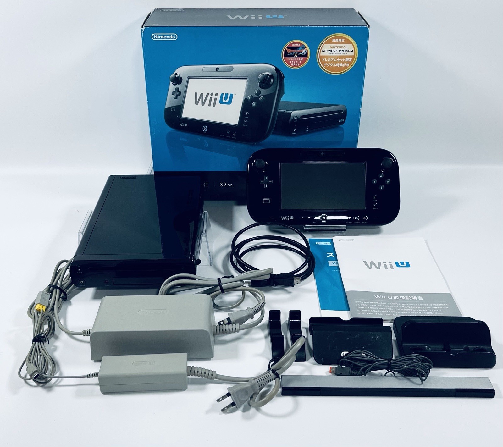 Nintendo Wii U Premium Set 32GB Black Console Japan Ver. Complete Boxed Tested