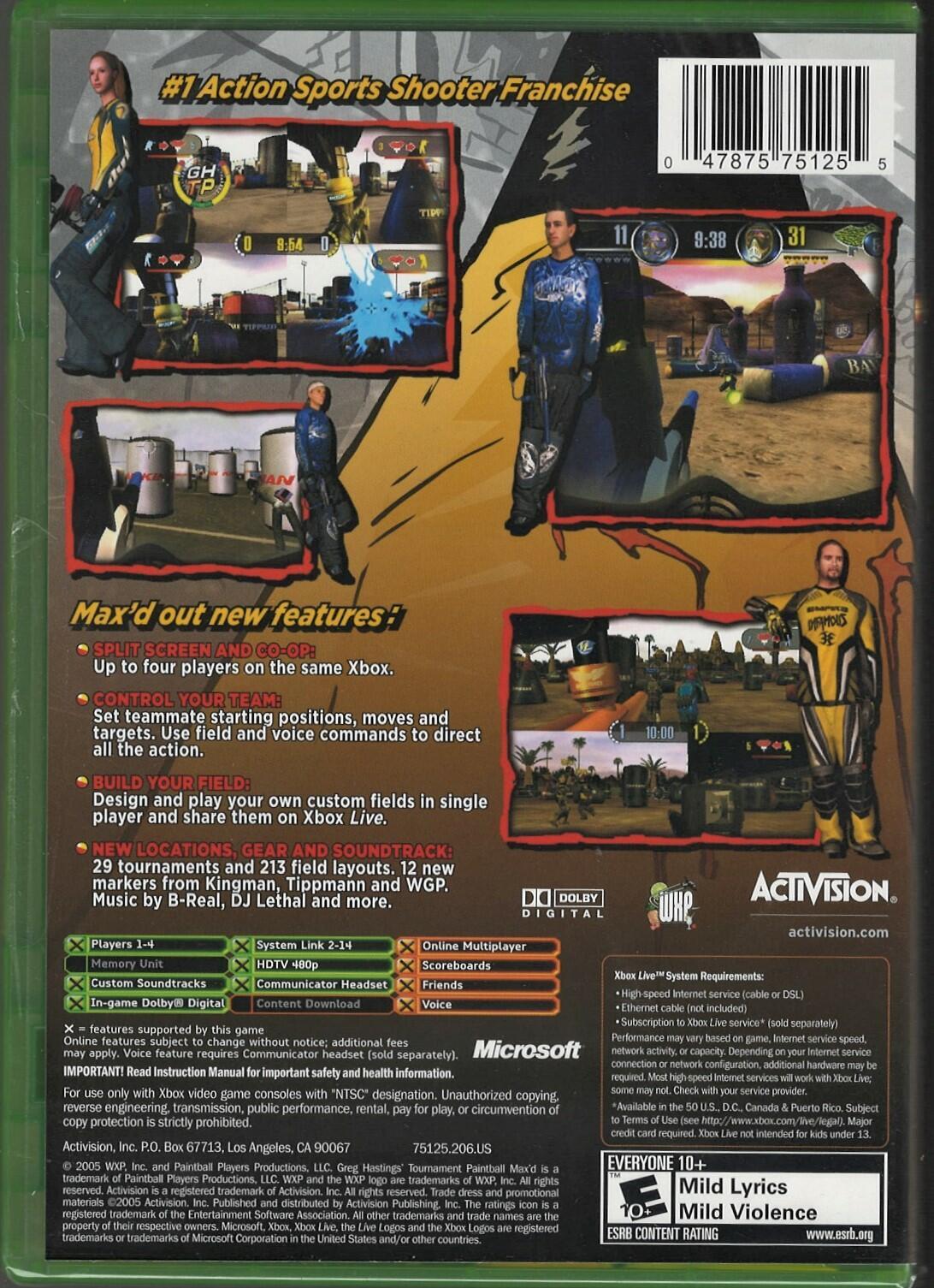 Greg Hastings” Tournament Paintball Max”d Xbox (Brand New Factory Sealed US Ve