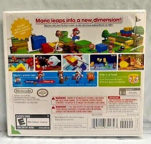 Super Mario 3D Land – Nintendo 3DS (Platformer 2011) Brand New