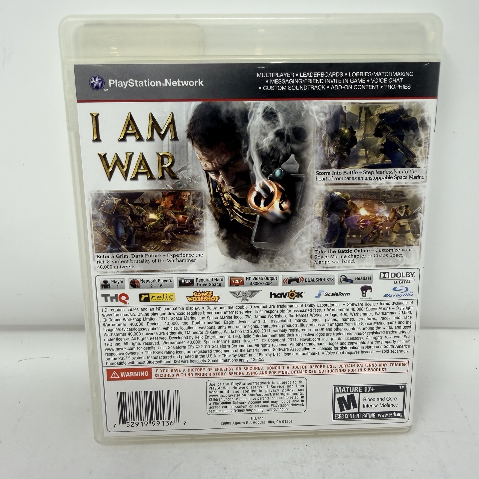 Wahammer 40K: Space Marine – Sony PlayStation 3 No Manual