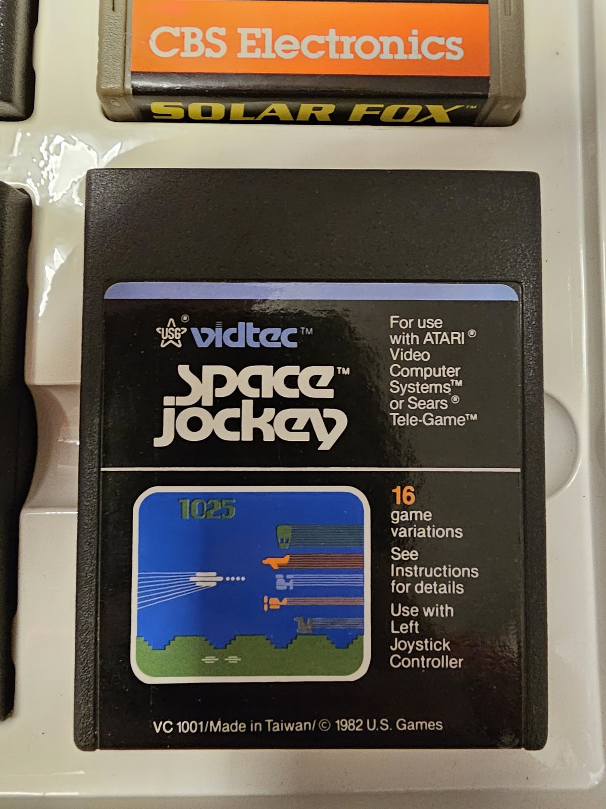 Vintage ATARI 8 Game Program Cartridge Storage Case Light Brown – With 8 Games