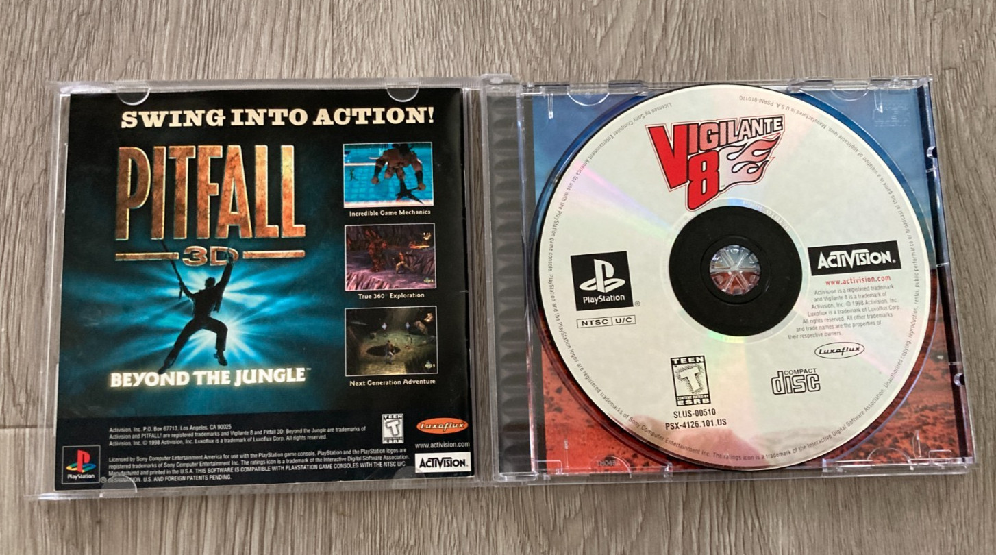 Vigilante 8 Sony PlayStation 1, Black Label Game, Complete in Box (1998)