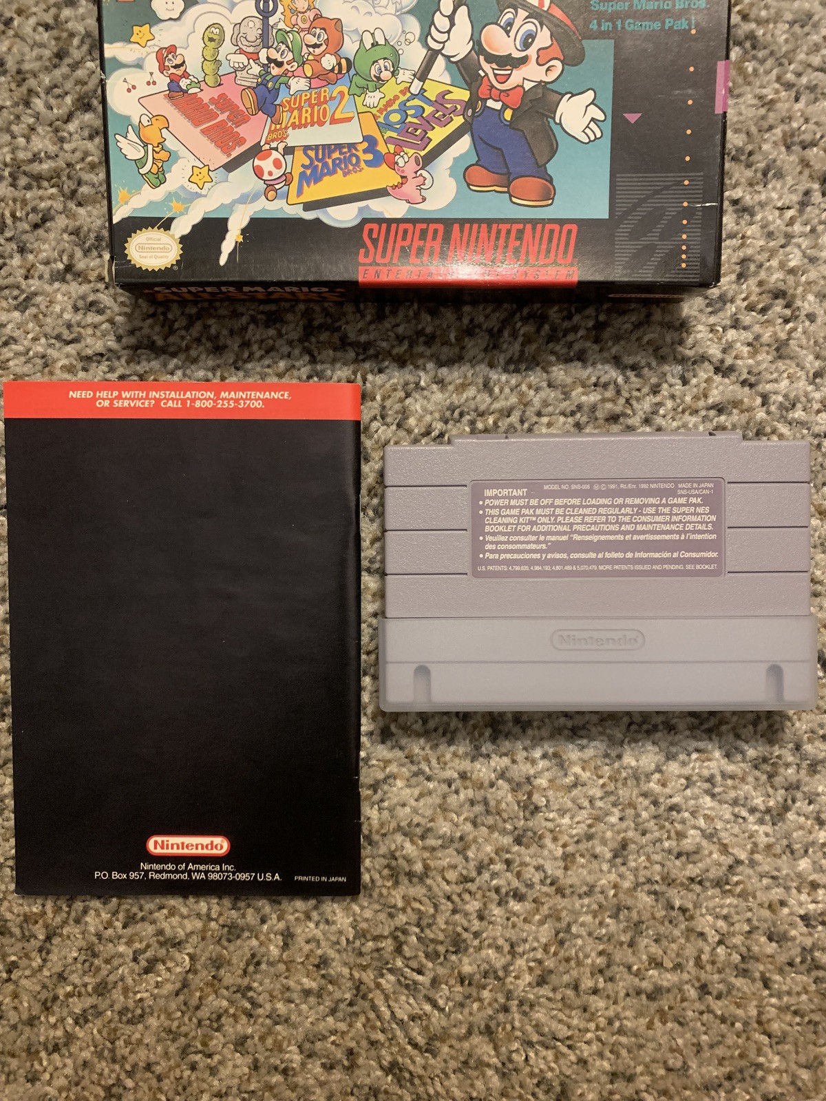 Super Mario All Stars (SNES 1993) CIB Box Game Manual Authentic Very Good Cond!