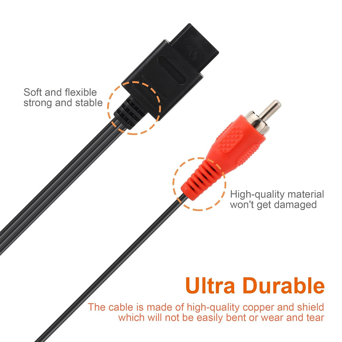 6 FT RCA AV TV Audio Video Stereo Cable Cord for Nintendo N64 SNES Gamecube Lot