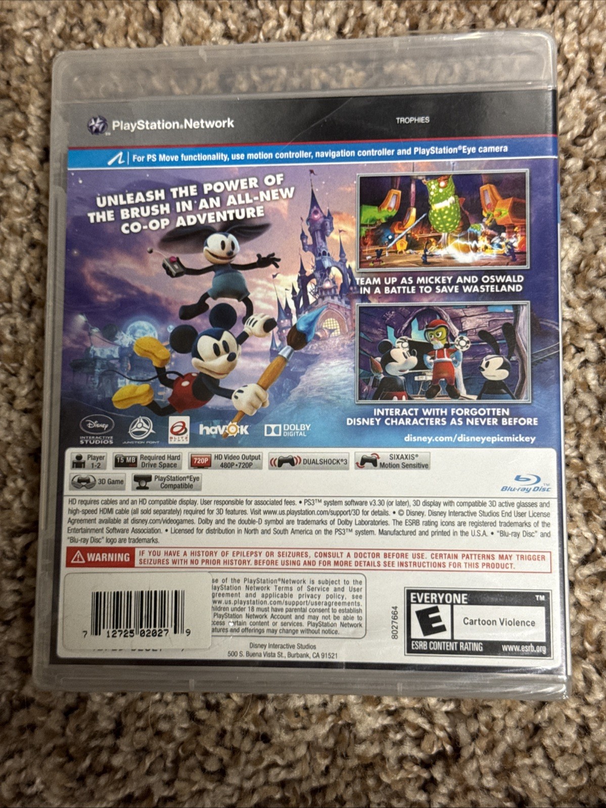 Epic Mickey 2: The Power of Two Sony PlayStation 3 PS3 NTSC, ***NEW + SEALED***