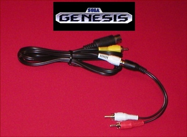 6Ft AV Cable W/ Y Splitter Stereo Adapter for Sega Genesis 1 Console System NEW