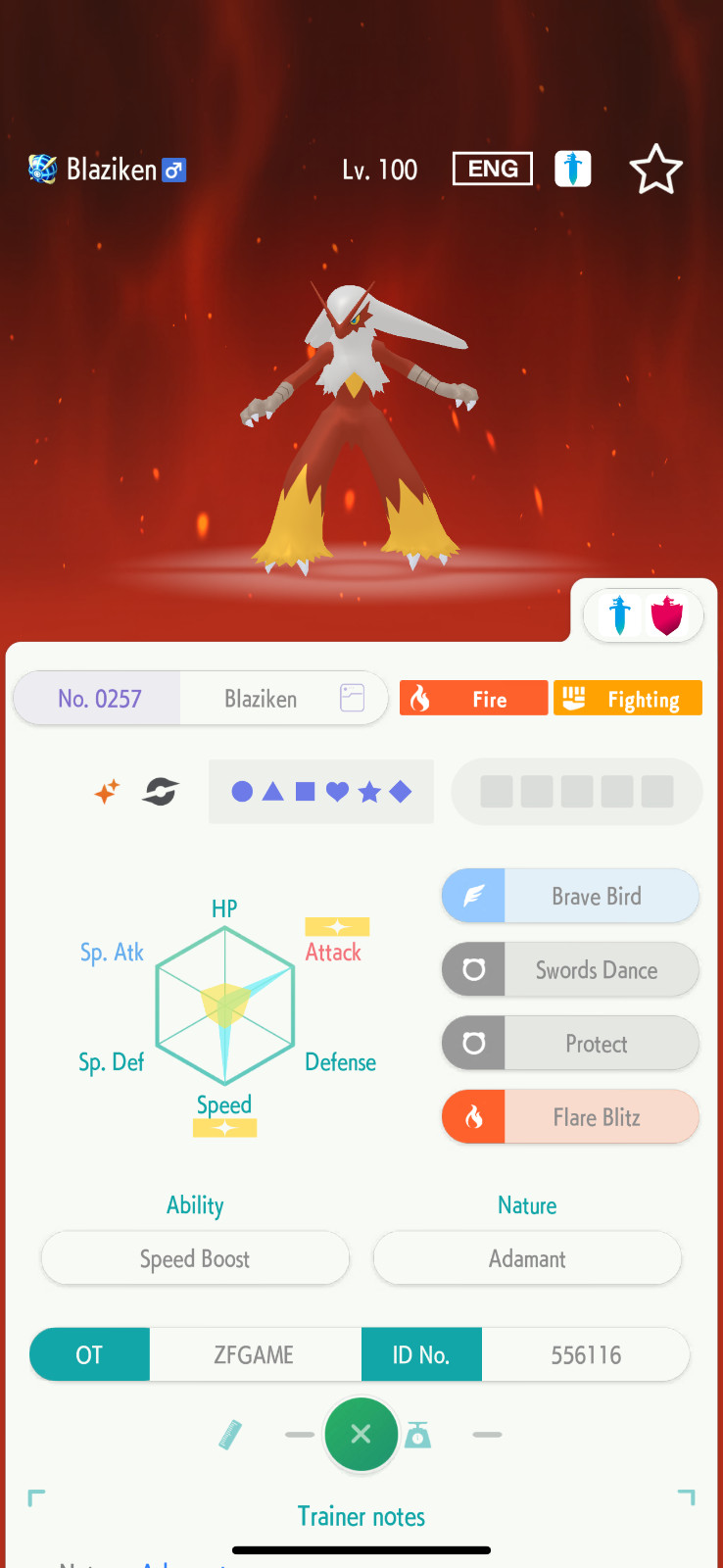✨6IV SHINY Blaziken + EVS🚀 POKEMON HOME✨Champions✨Online delivery⚡