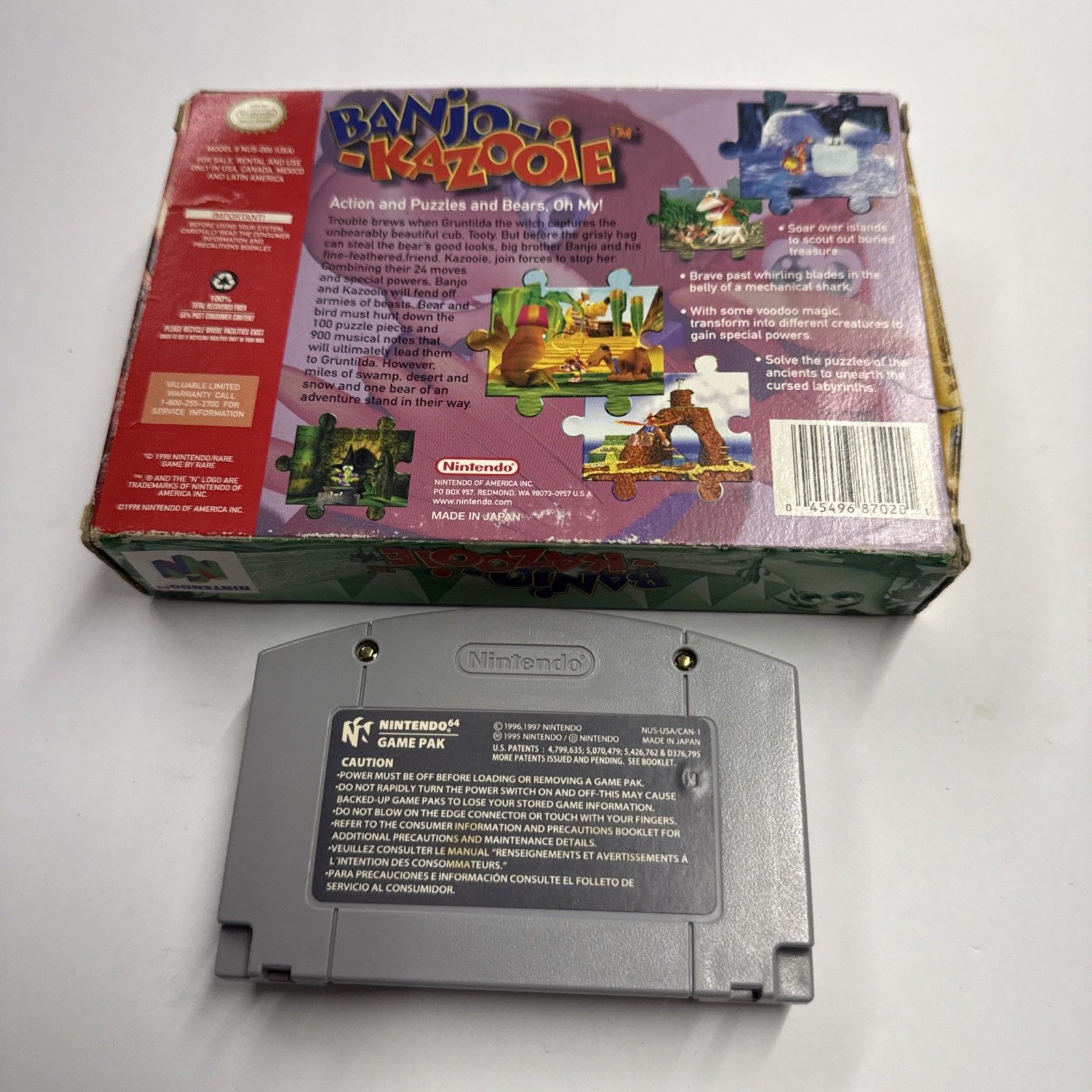 N64 – Banjo-Kazooie (Nintendo 64, 1998) *NOT Complete* W/ Box 2944