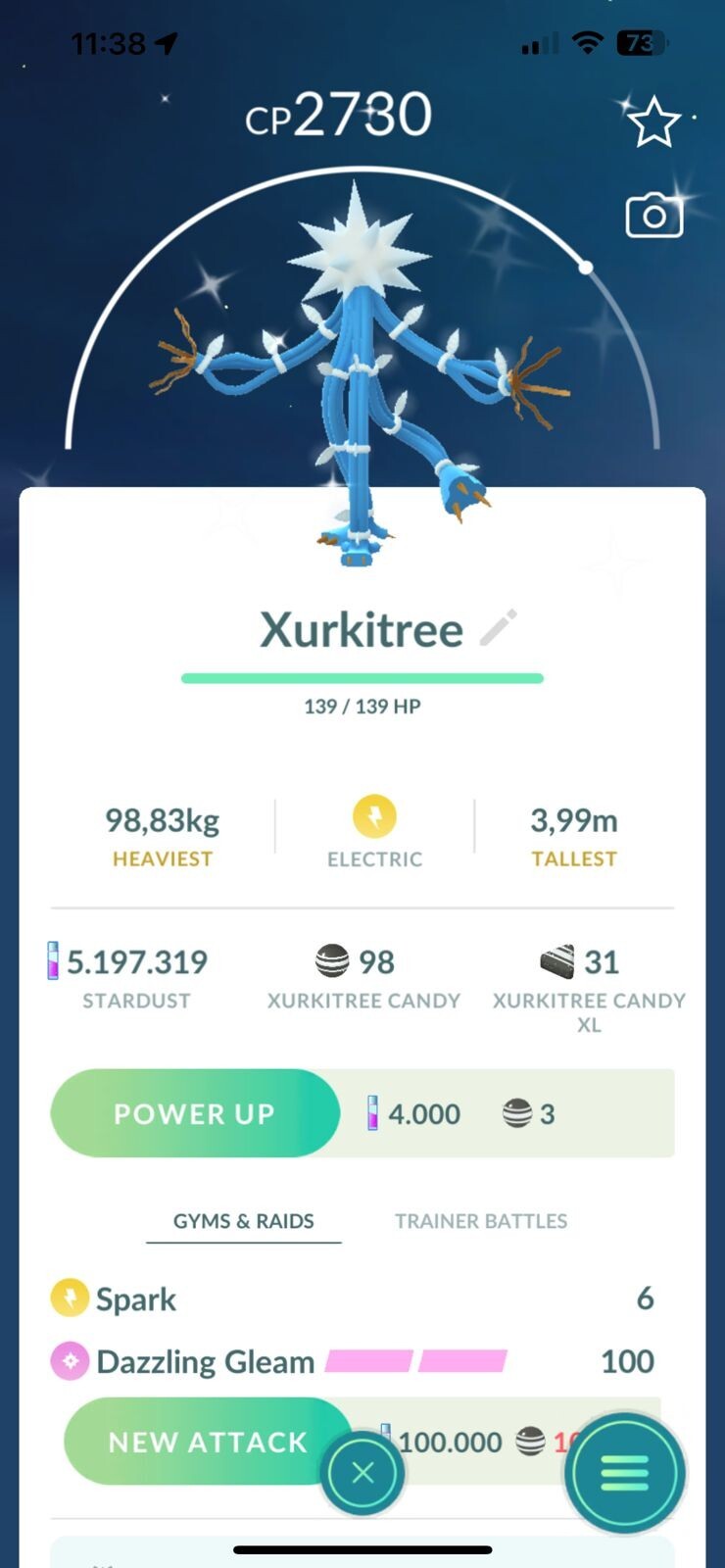 Pokémon Go Shiny Xurkitree – TRADE 1M Stardust