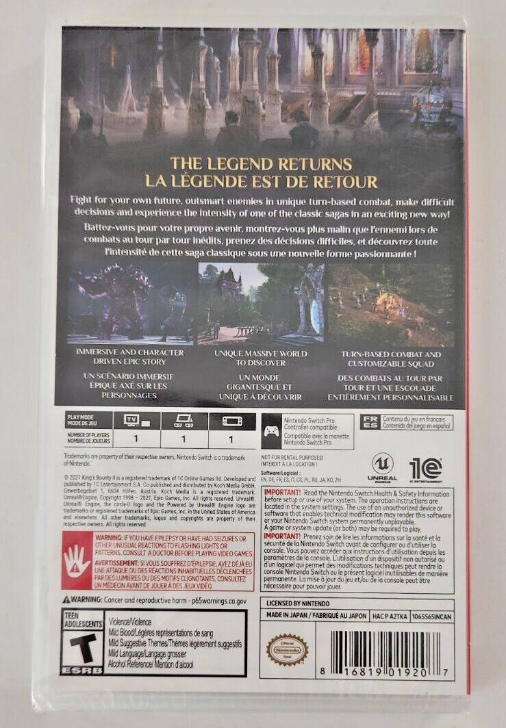 Kings Bounty II Switch Brand New Game (2021 Adventure Turn-Based Tactical RPG)