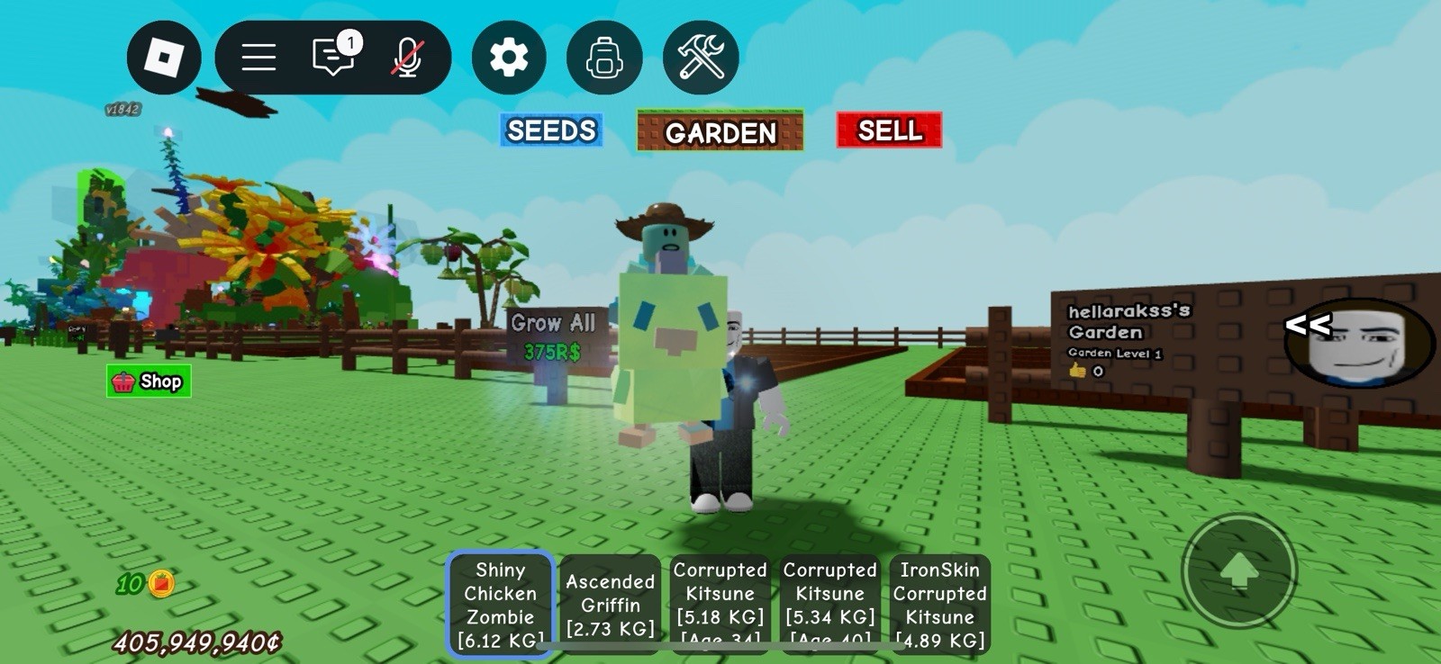 Roblox Grow a Garden Corrupted Kitsunes, Chicken zombie, Ascended griffin Cheap!