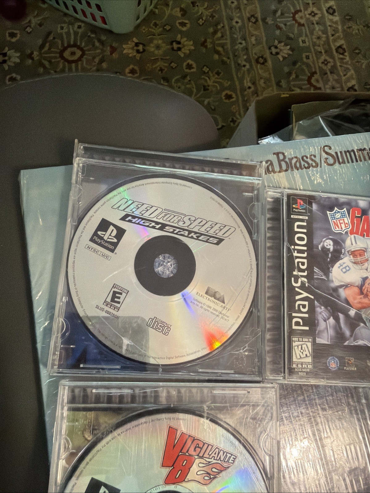 Lot Of 3 Vintage PS1 Games Vigilante 8, Need For Speed, Game day 97 Untested