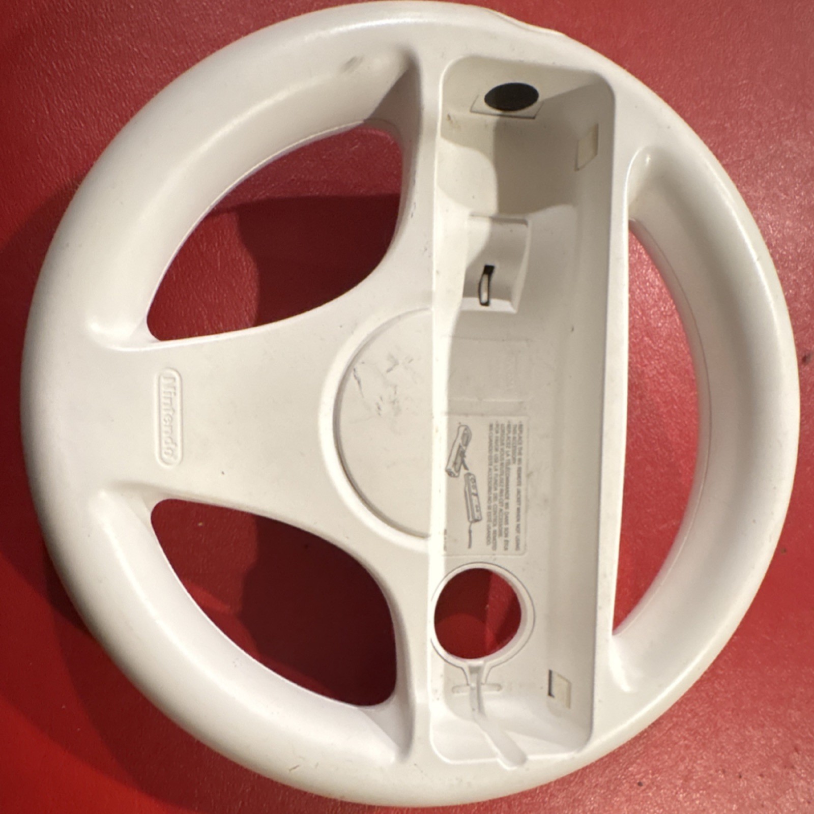 Nintendo Racing Wheel White Clips On Controller for Wii Remote Plastic