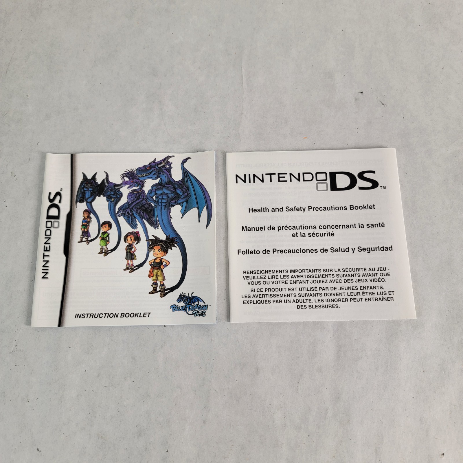 Nintendo Blue Dragon Plus Nintendo DS Manual & Case Only