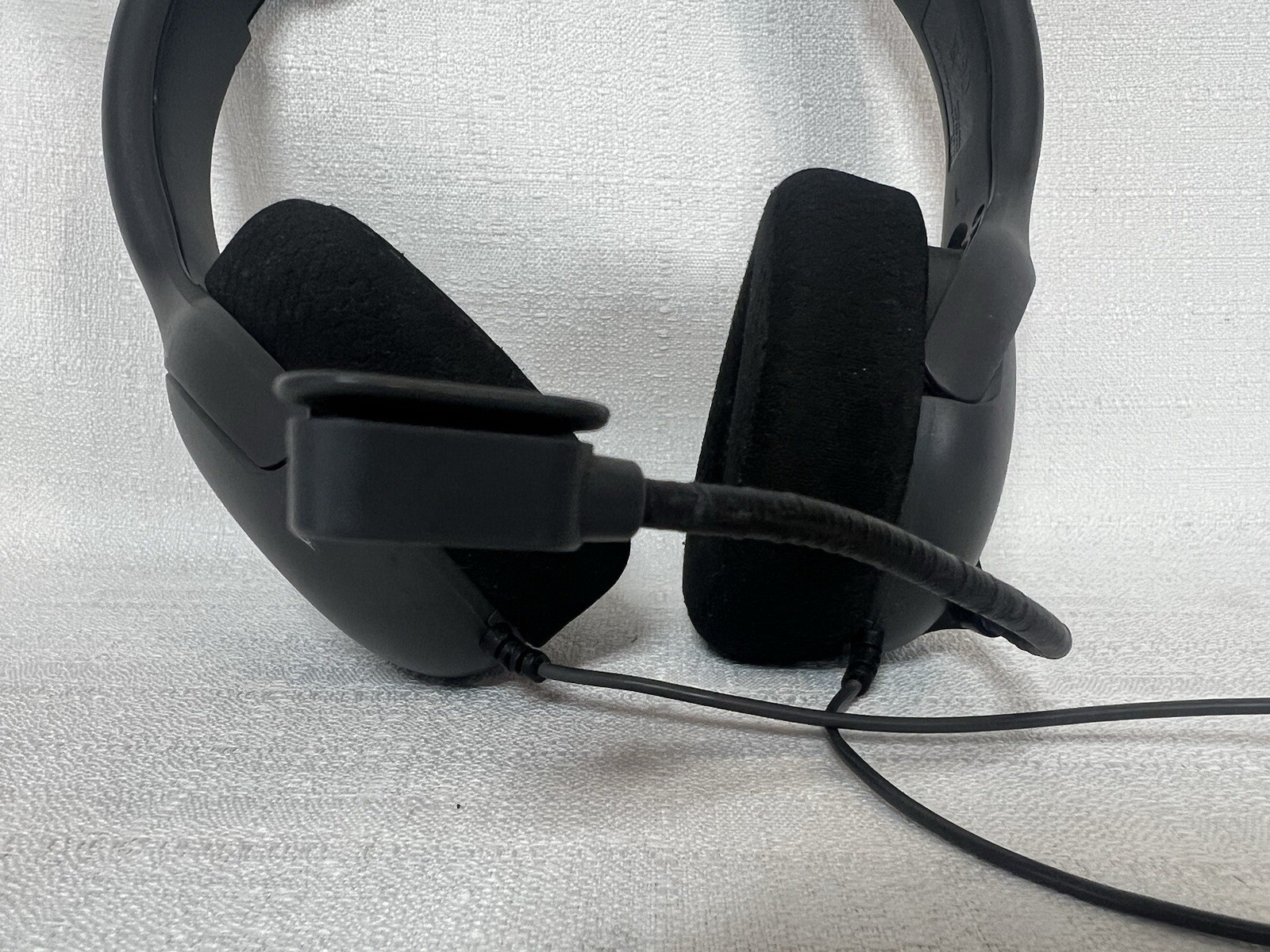 PlayStation Corded Headphones With Mic Black Grey Tested Work!