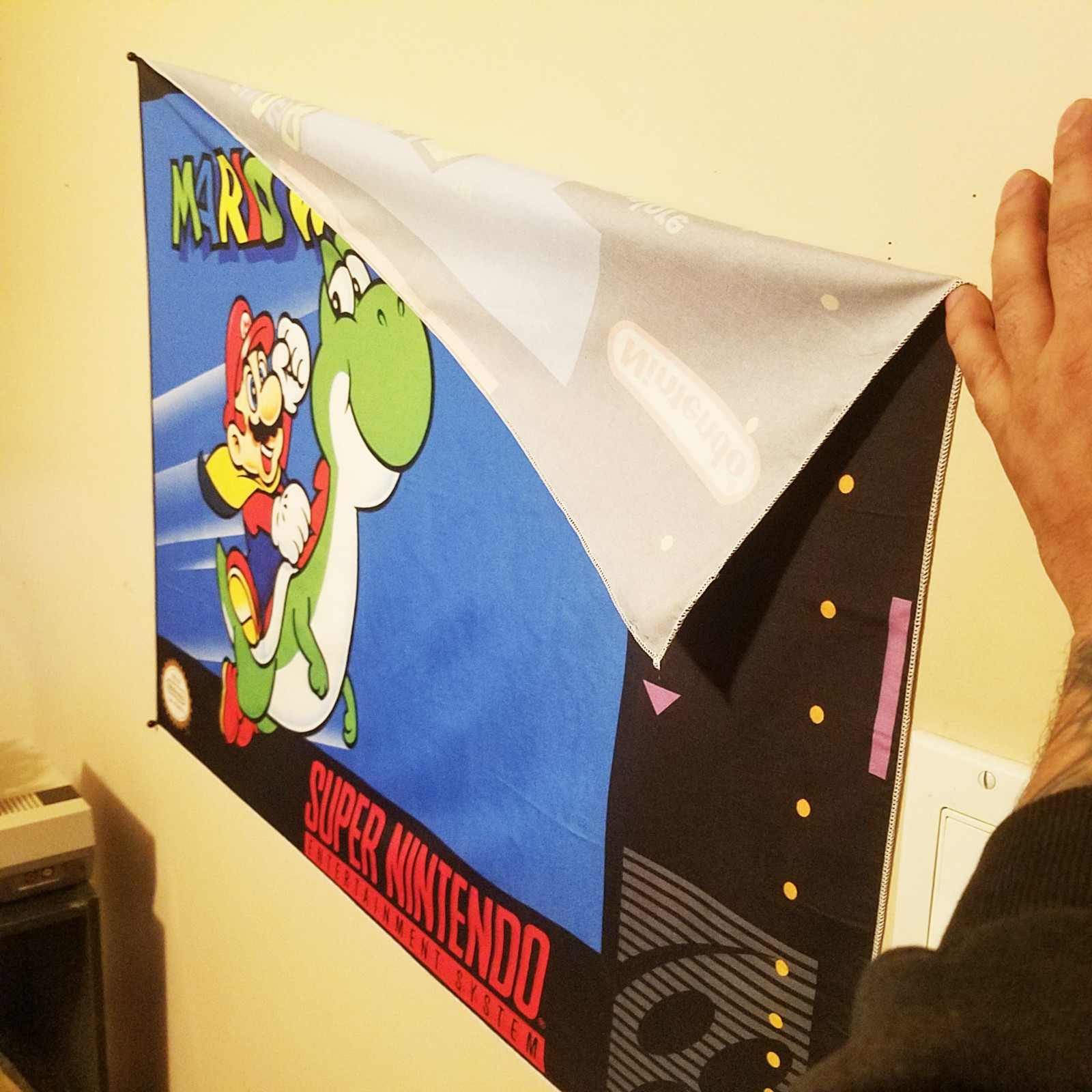 Super Mario World 2×3 foot tapestry / Super Nintendo banner wall flag
