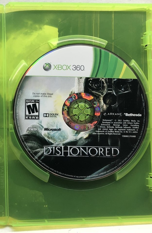 Dishonored (Microsoft Xbox 360, 2012) Clean Tested Working – Free Ship