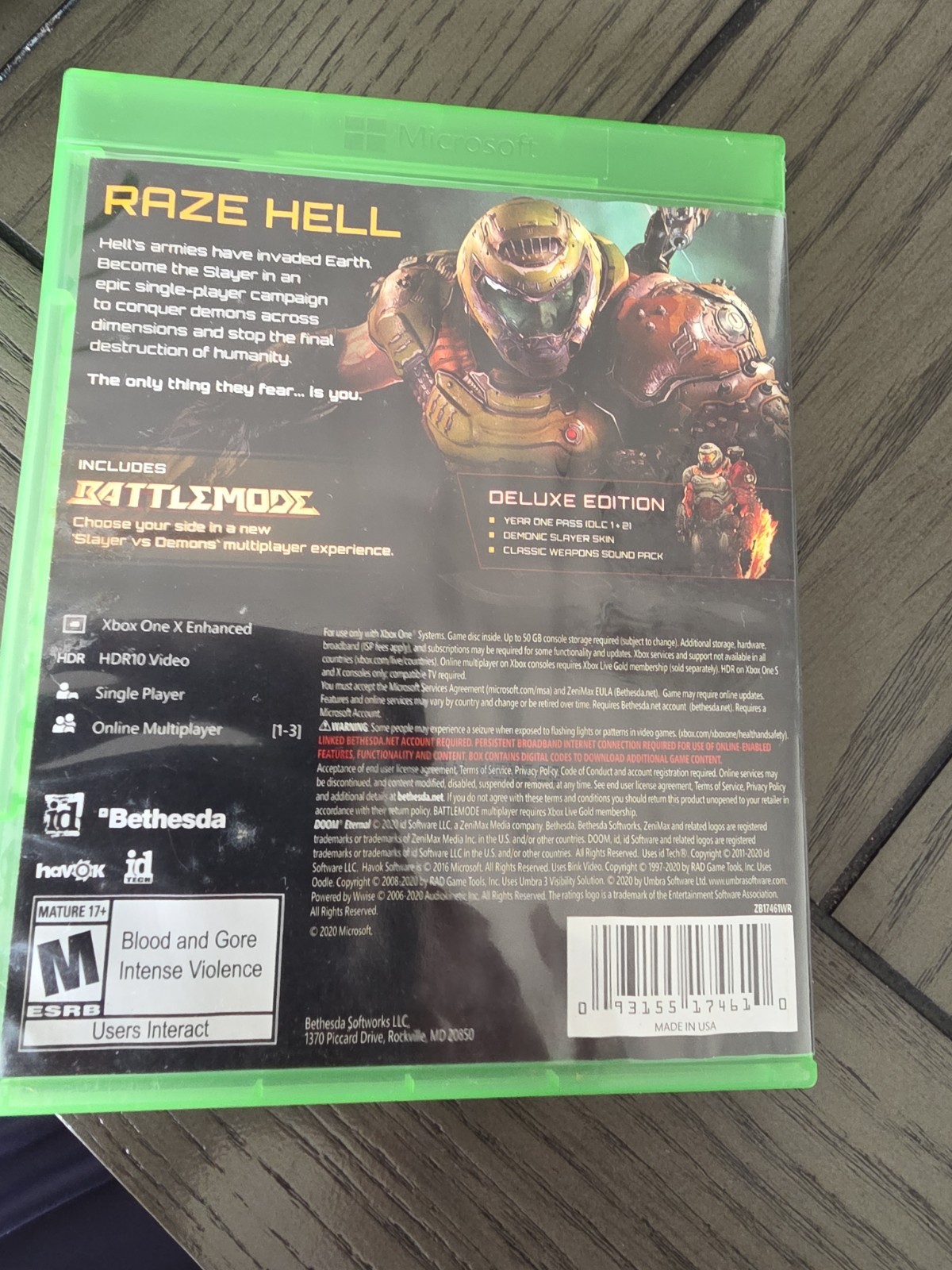 Doom: Eternal Deluxe Edition (Microsoft Xbox One, 2020) – Code not included